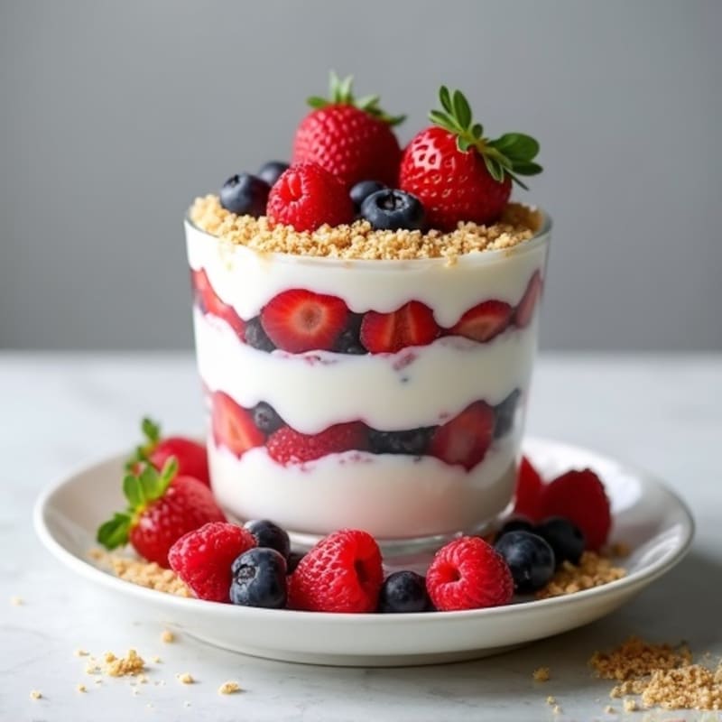 Greek Yogurt Protein Parfait with Mixed Berries