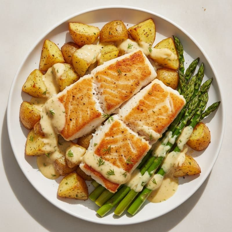 Pan-Seared Cod with Lemon-Dill Sauce