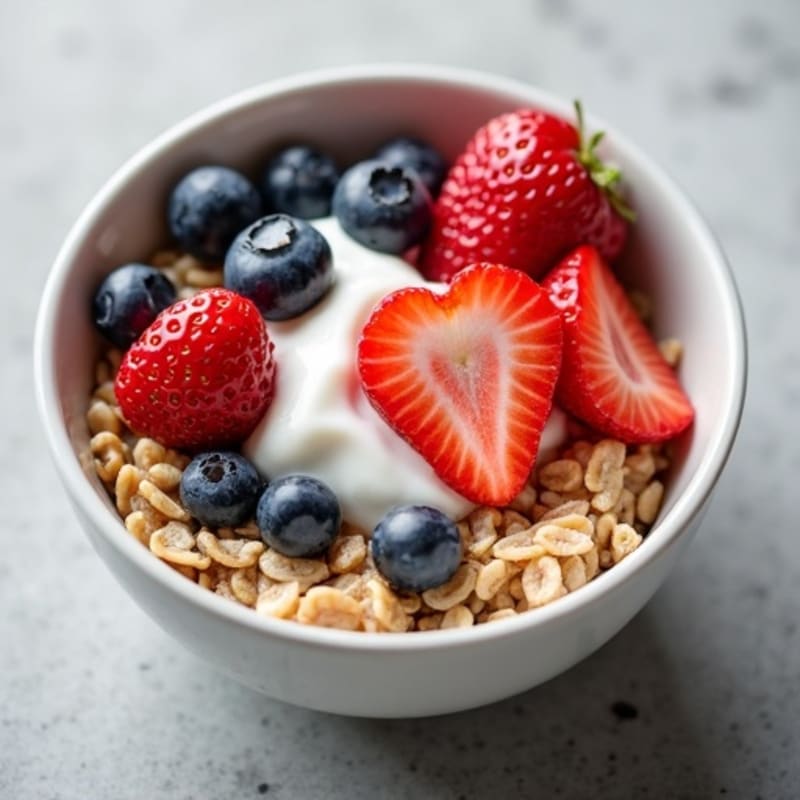 Hearty Oats with Fresh Berries and Creamy Soy Yogurt