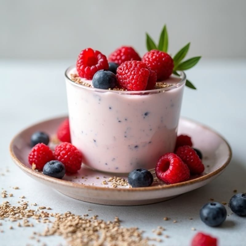 Greek Yogurt Protein Mousse with Mixed Berries