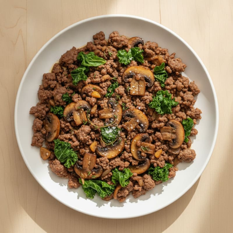 Savory Ground Beef and Mushroom Skillet