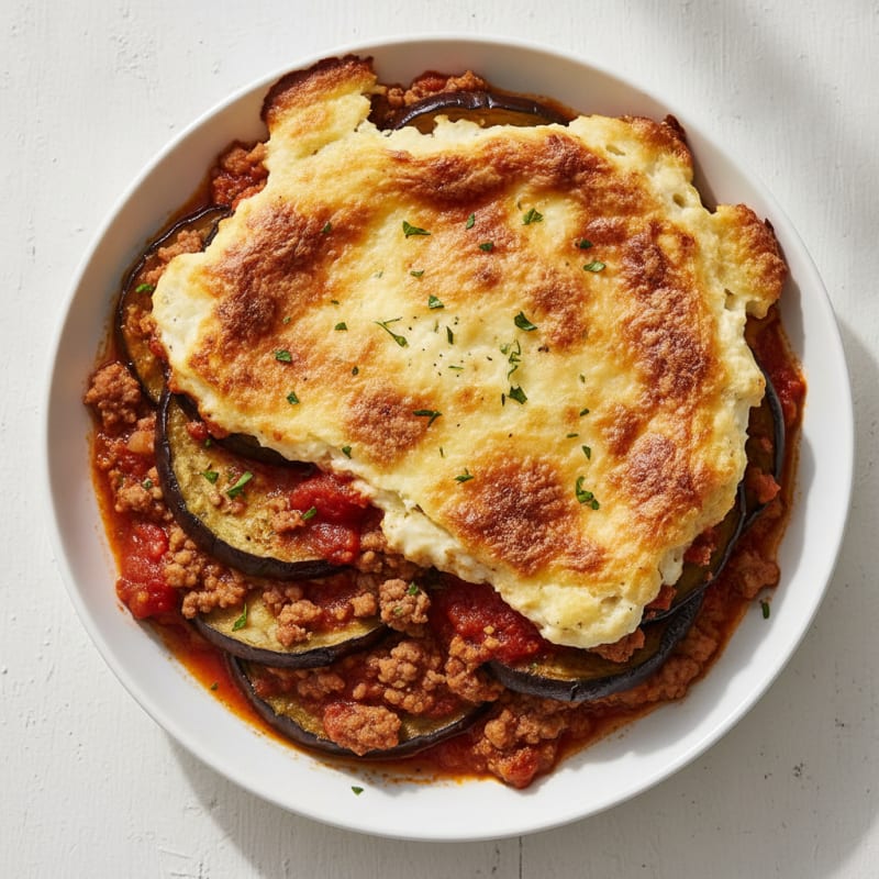 Lamb and Eggplant Moussaka Bake