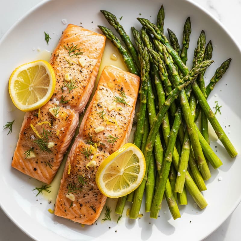 Lemon-Herb Baked Salmon with Asparagus