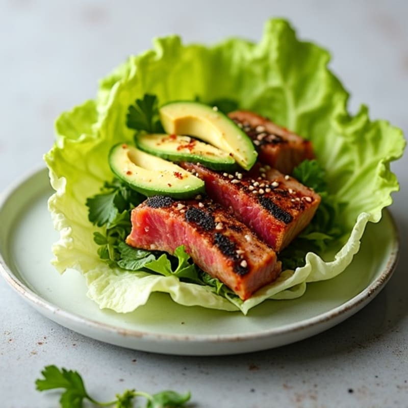 Spicy Seared Tuna Lettuce Wrap