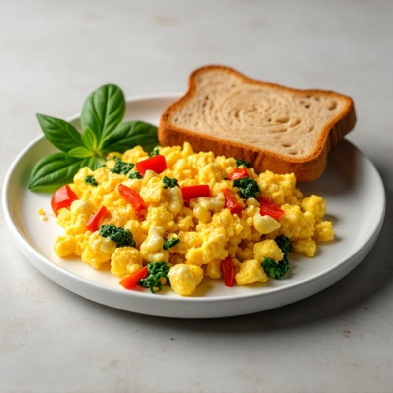 Egg and Cheese Scramble with Whole Grain Toast