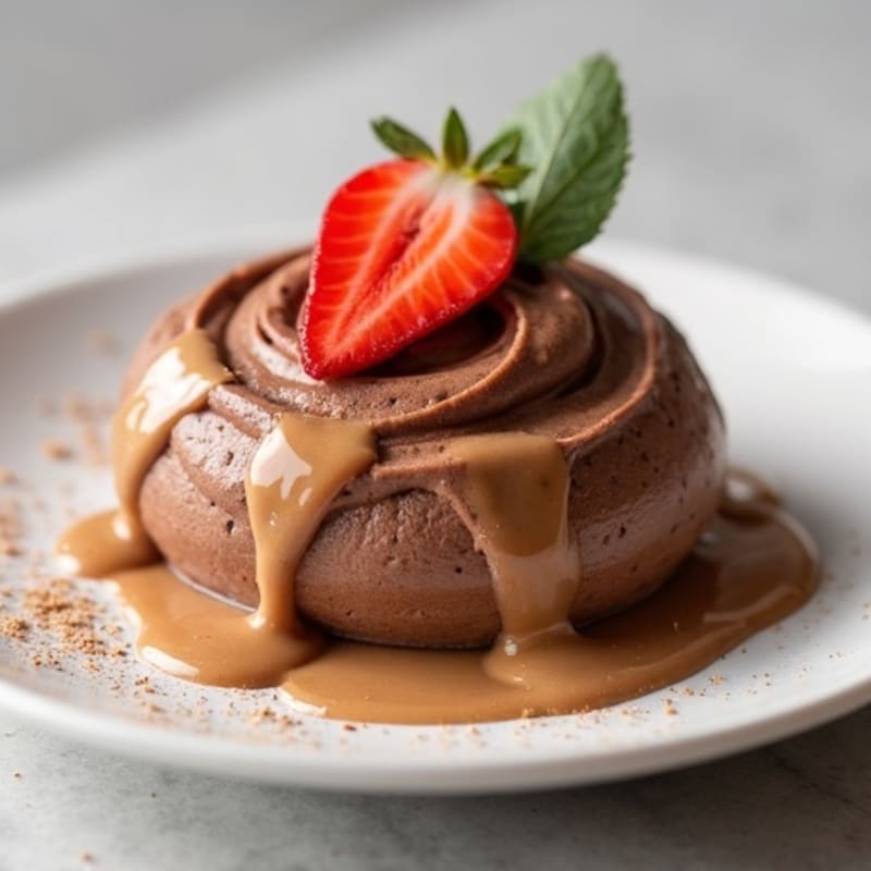 Silky Chocolate Protein Mousse with Almond Butter Swirl