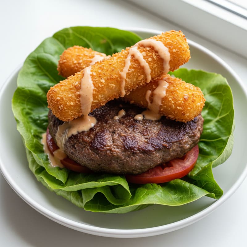 Crispy Mozzarella Stick Burger