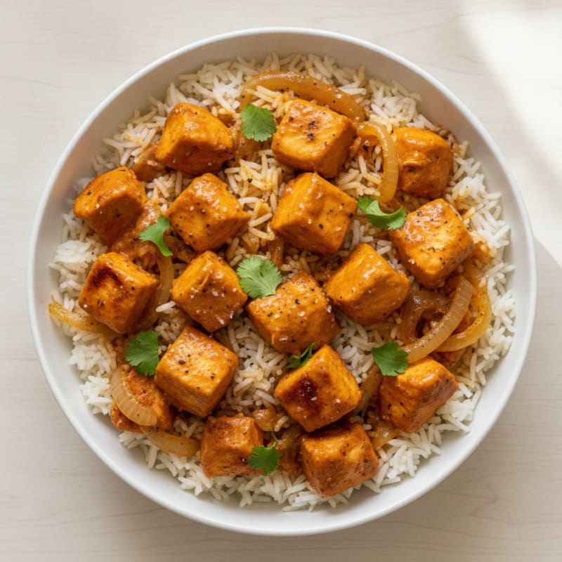 Butter Chicken with Caramelized Onion Rice