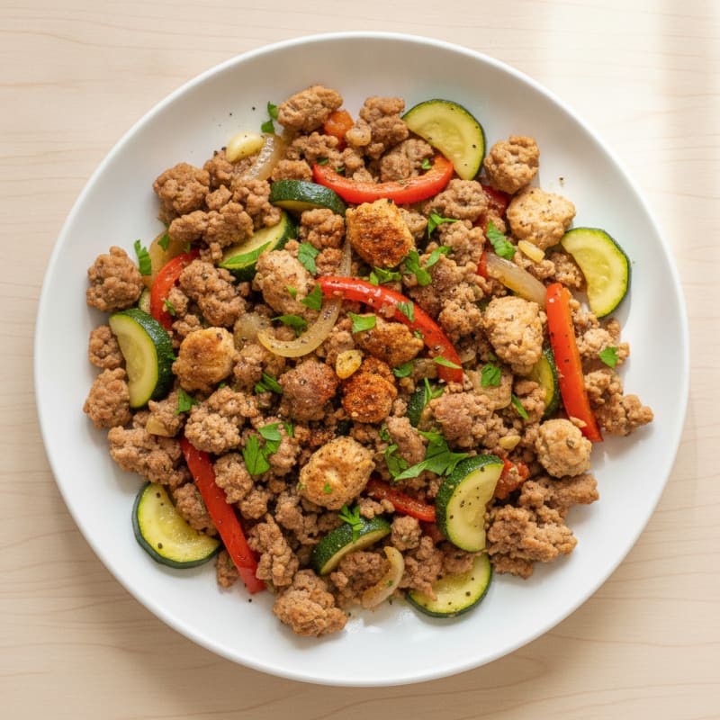Savory Ground Turkey and Chicken Skillet