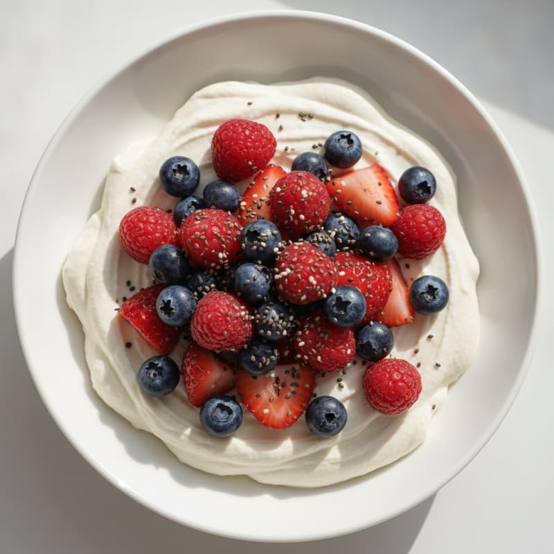Silky Greek Yogurt Protein Mousse with Berries