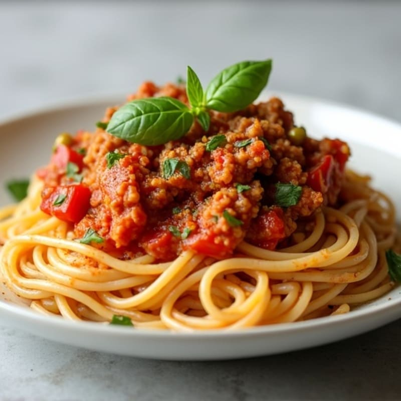Lean Ground Turkey Spaghetti with Hearty Vegetable Sauce