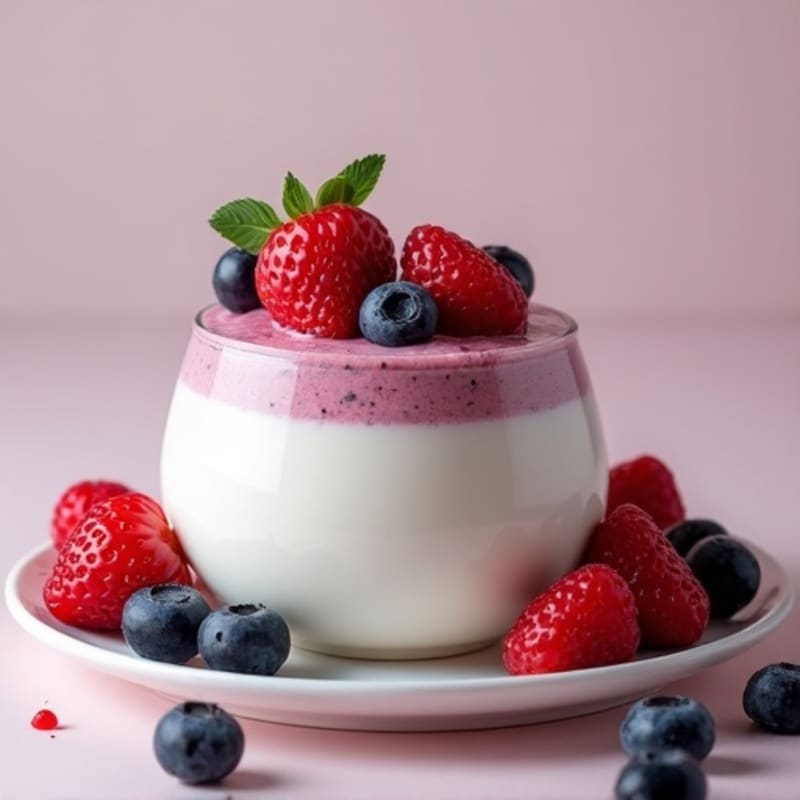 Greek Yogurt Protein Pudding with Mixed Berries