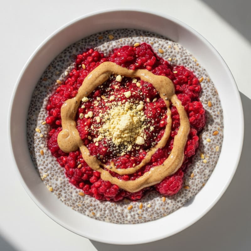 Raspberry Chia Vegan Protein Bowl