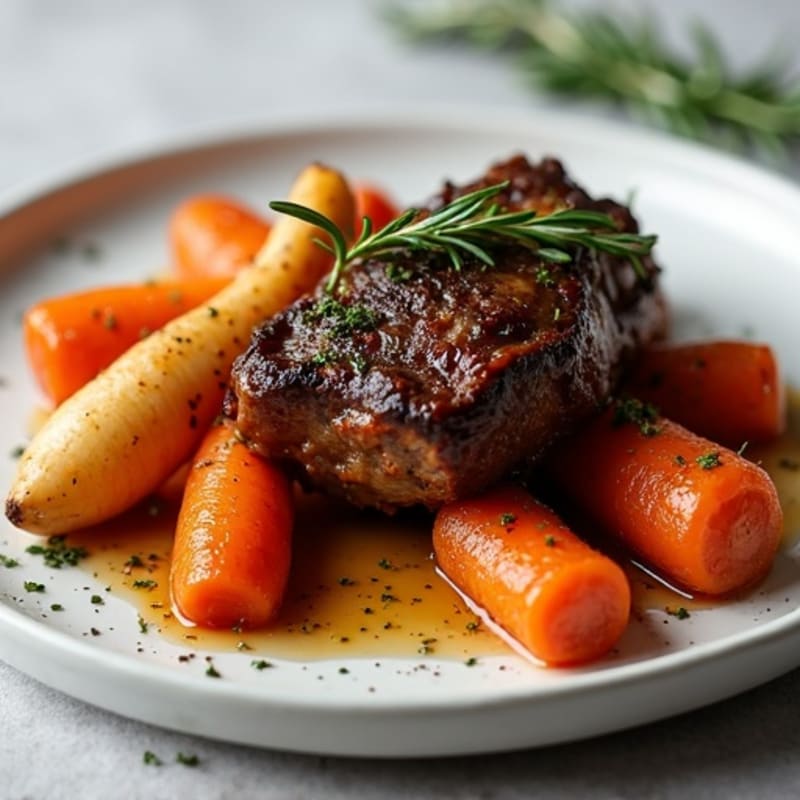 Tender Slow-Braised Short Ribs with Roasted Root Vegetables