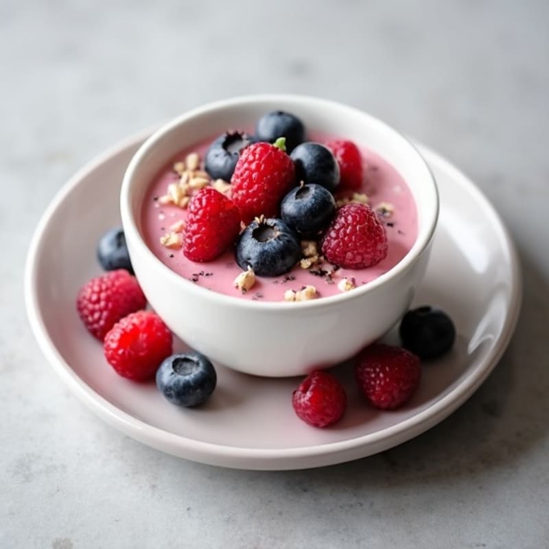 Silky Greek Yogurt Protein Pudding with Mixed Berries
