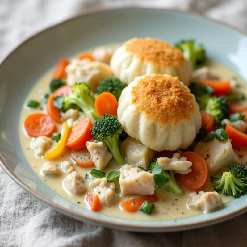 Creamy Chicken and Vegetable with Fluffy Herb Dumplings