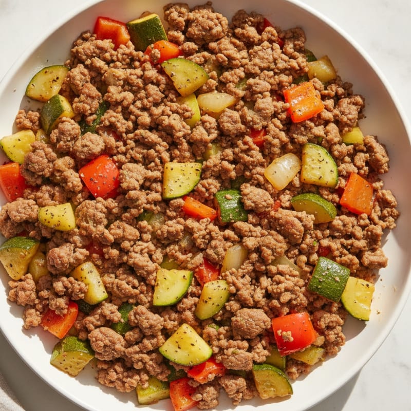 Lean Ground Beef and Vegetable Skillet