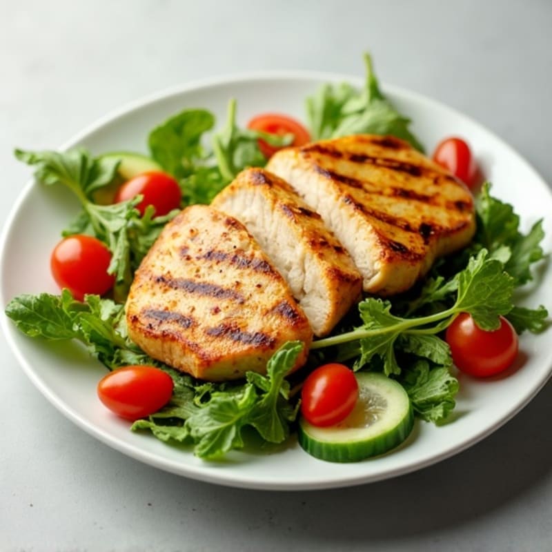 Grilled Chicken Breast with Mixed Greens and Lemon Vinaigrette