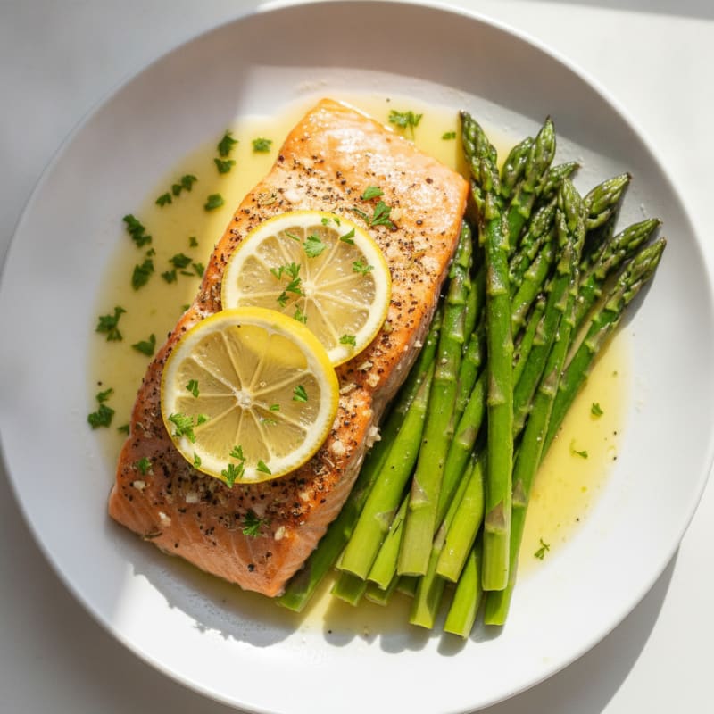 Lemon-Herb Baked Salmon with Asparagus