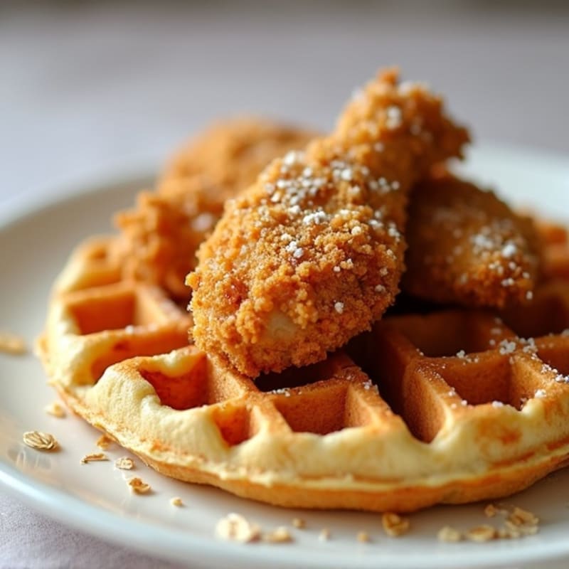 Golden Air-Fried Chicken with Fluffy Protein Waffles