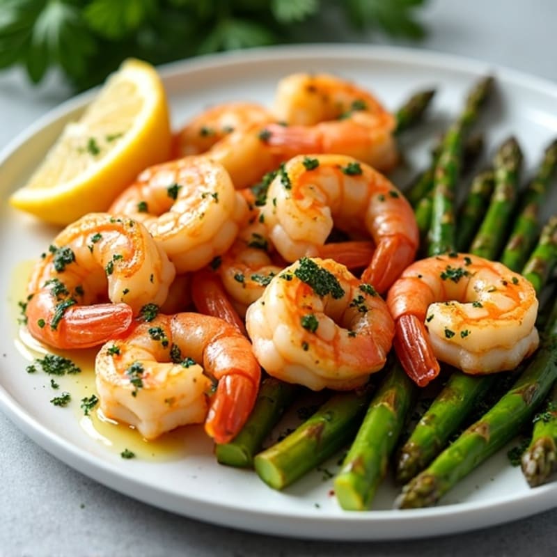 Sheet Pan Lemon Herb Shrimp with Roasted Asparagus