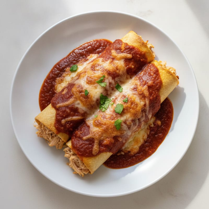 Chicken Enchiladas with Ancho Chili Sauce