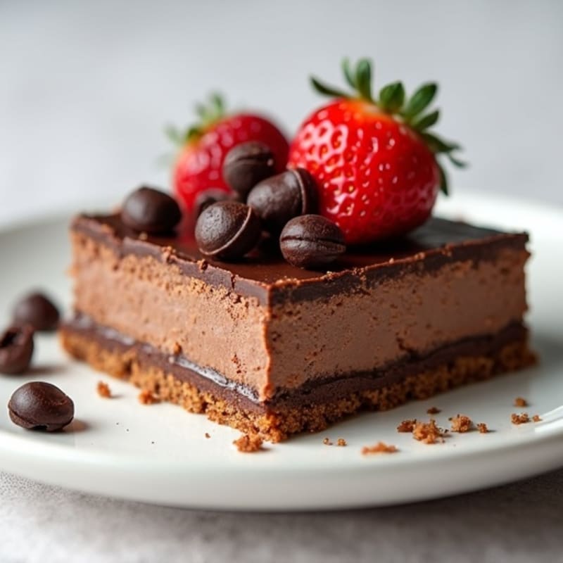 Lightened-Up Dark Chocolate Cheesecake Squares