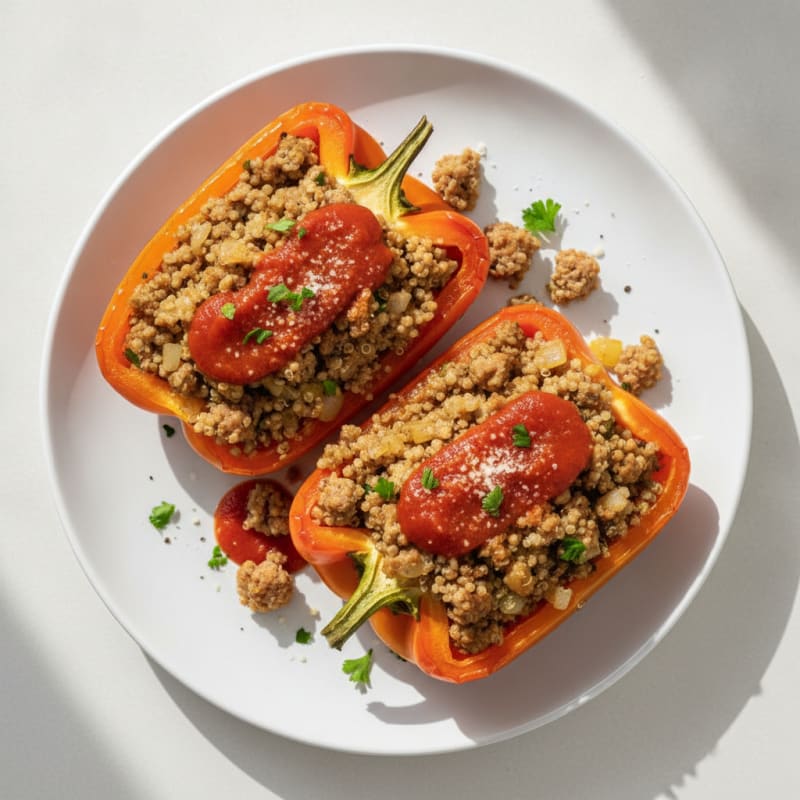 Turkey and Quinoa Stuffed Bell Peppers