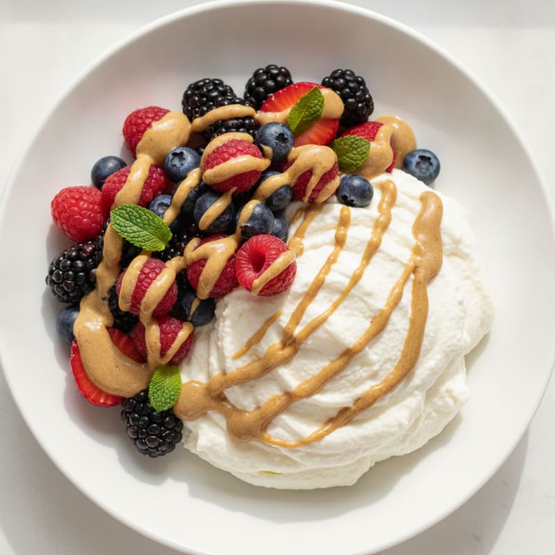 Silky Greek Yogurt Protein Mousse with Mixed Berries