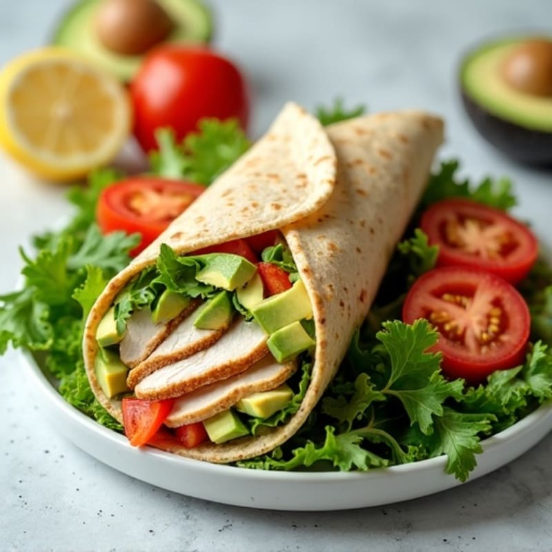 Creamy Avocado Turkey Wrap with Fresh Greens