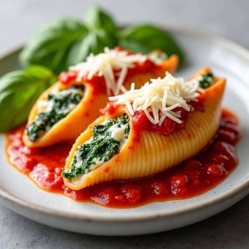Baked Spinach and Ricotta Stuffed Shells
