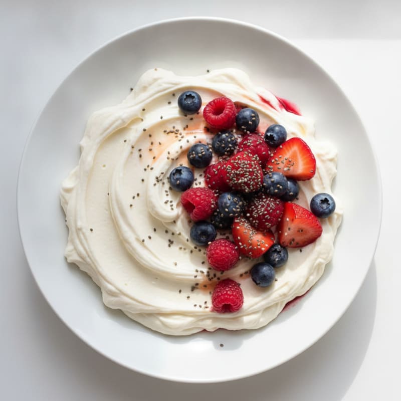 Silky Greek Yogurt Protein Mousse with Mixed Berries
