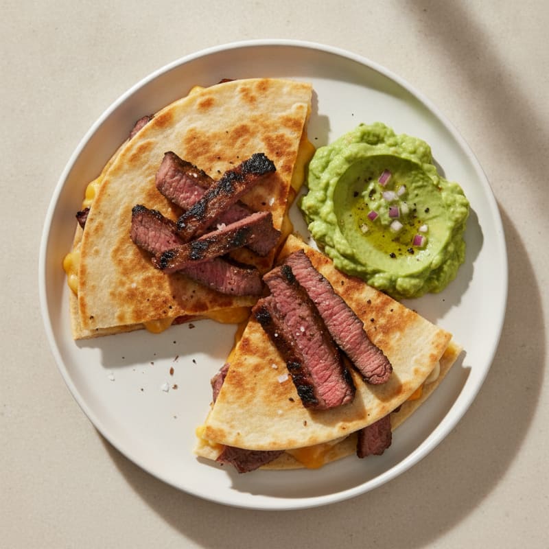 Carne Asada Quesadillas with Guacamole