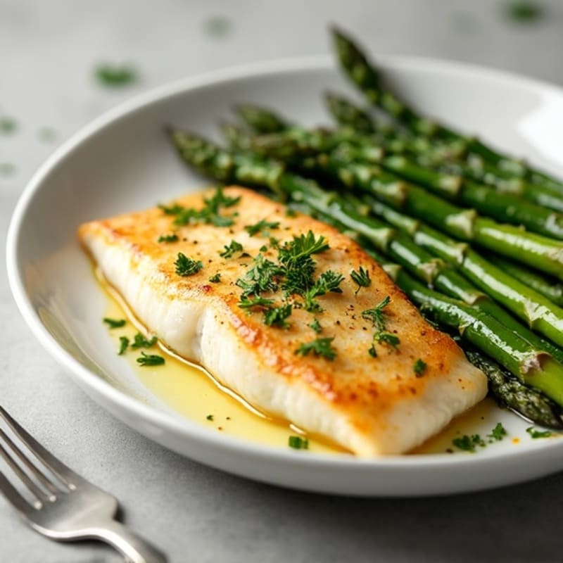 Lemon Herb Baked Tilapia with Roasted Asparagus
