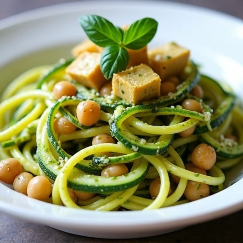 Creamy Vegan Pesto Zucchini Noodles