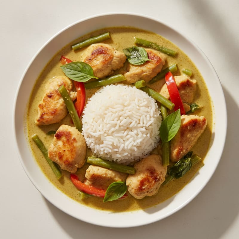 Chicken Green Curry with Jasmine Rice