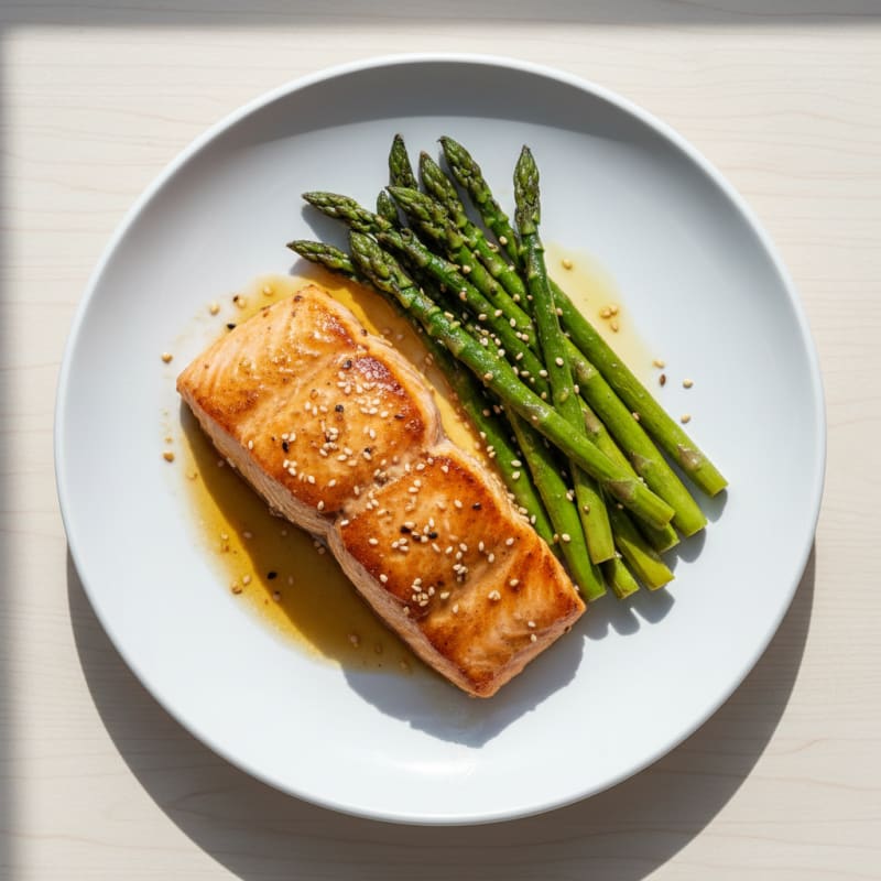 Golden Teriyaki Salmon with Roasted Asparagus