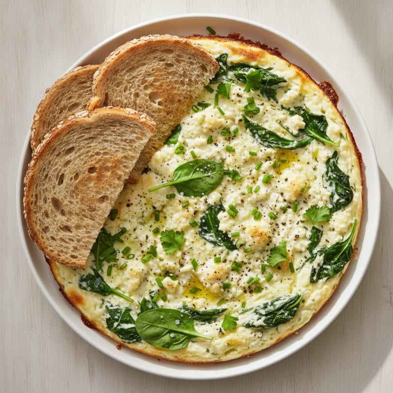 Baked Eggs with Herbed Cottage Cheese