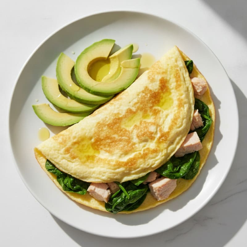 Egg White Omelette with Turkey Breast and Spinach