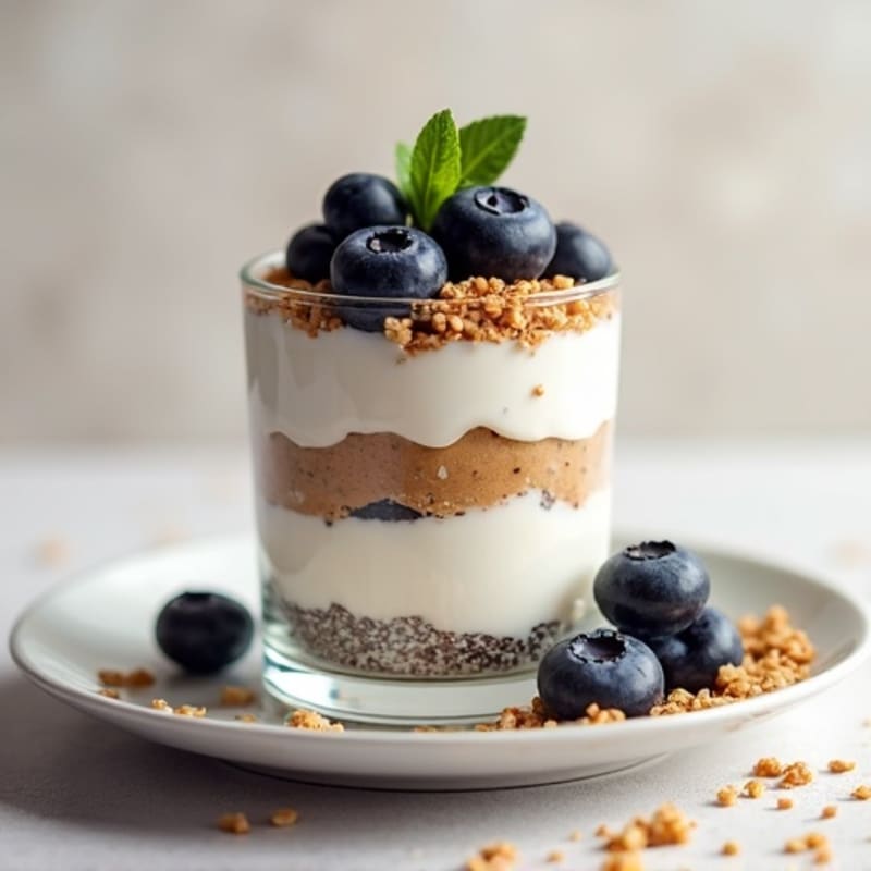 Greek Yogurt Protein Parfait with Chia Seeds and Almond Butter