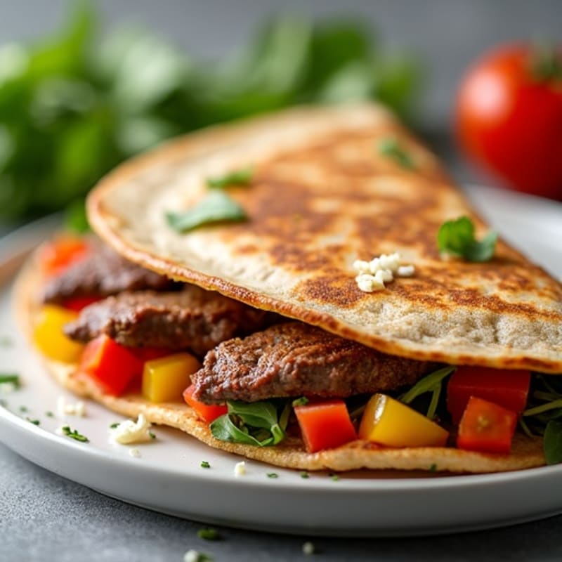 Crispy Lean Steak and Fresh Veggie Whole Wheat Quesadillas