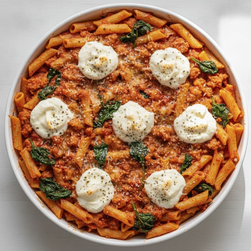 Classic Baked Ziti with Ricotta