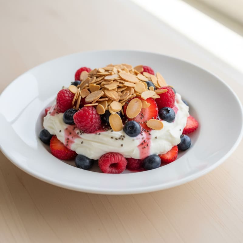 Greek Yogurt Protein Parfait with Mixed Berries