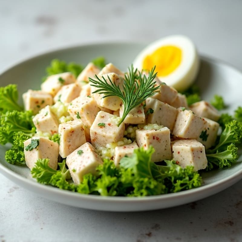 Creamy Lemon Herb Tuna Salad with Crispy Celery and Fresh Greens