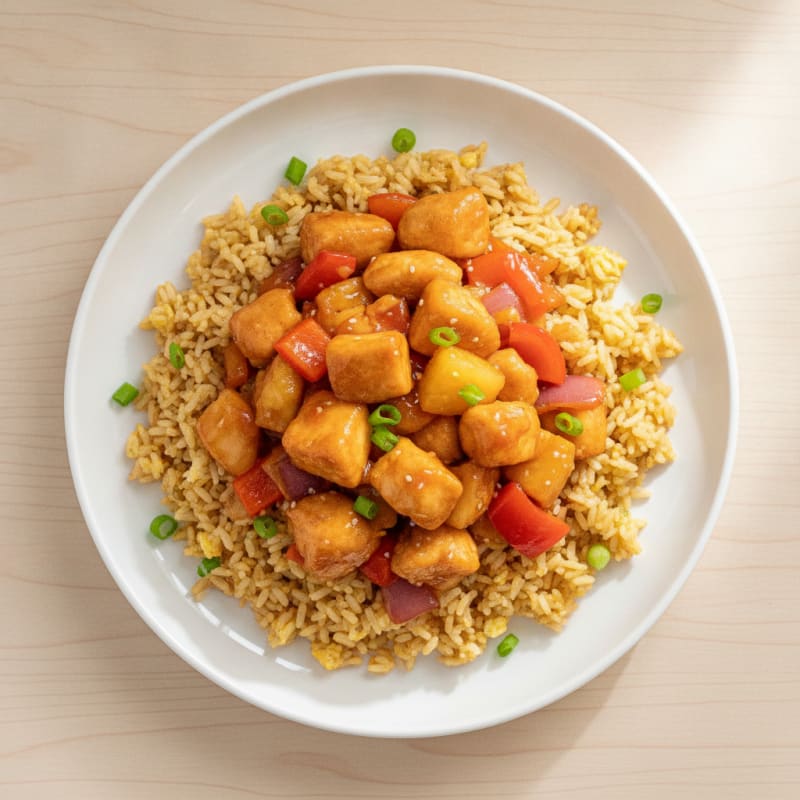 Sweet and Sour Chicken with Egg Fried Rice
