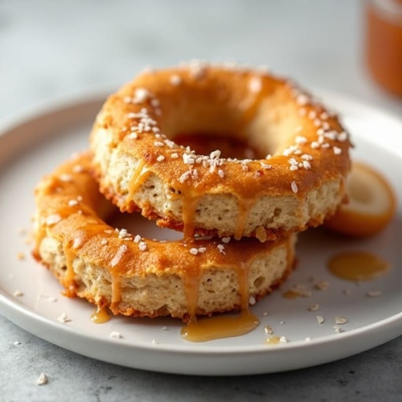 Baked Oat-Almond Protein Rings with Maple Glaze