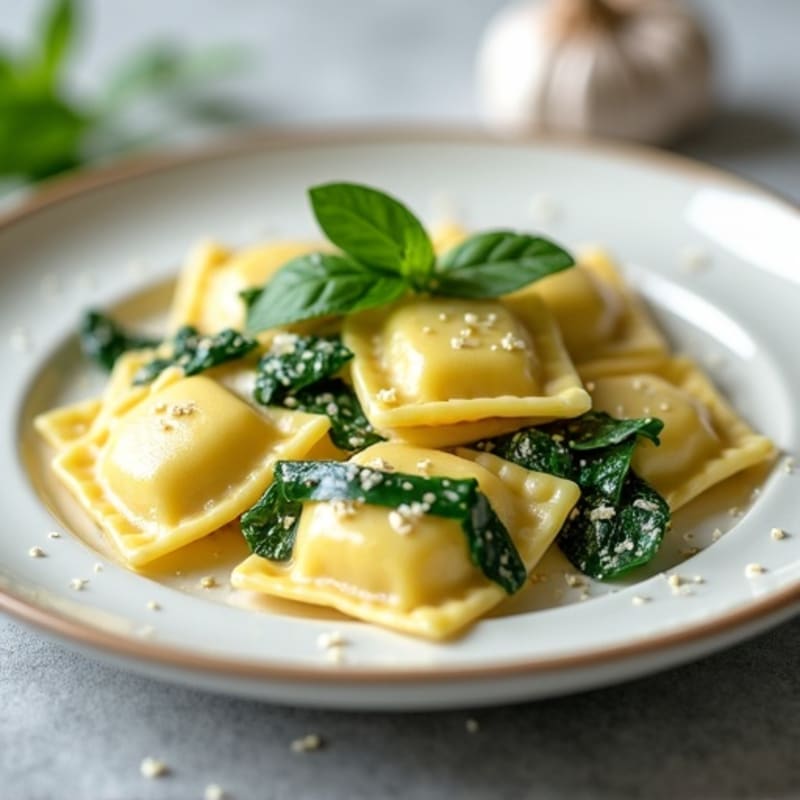 Creamy Spinach Ricotta Ravioli with Fresh Herbs
