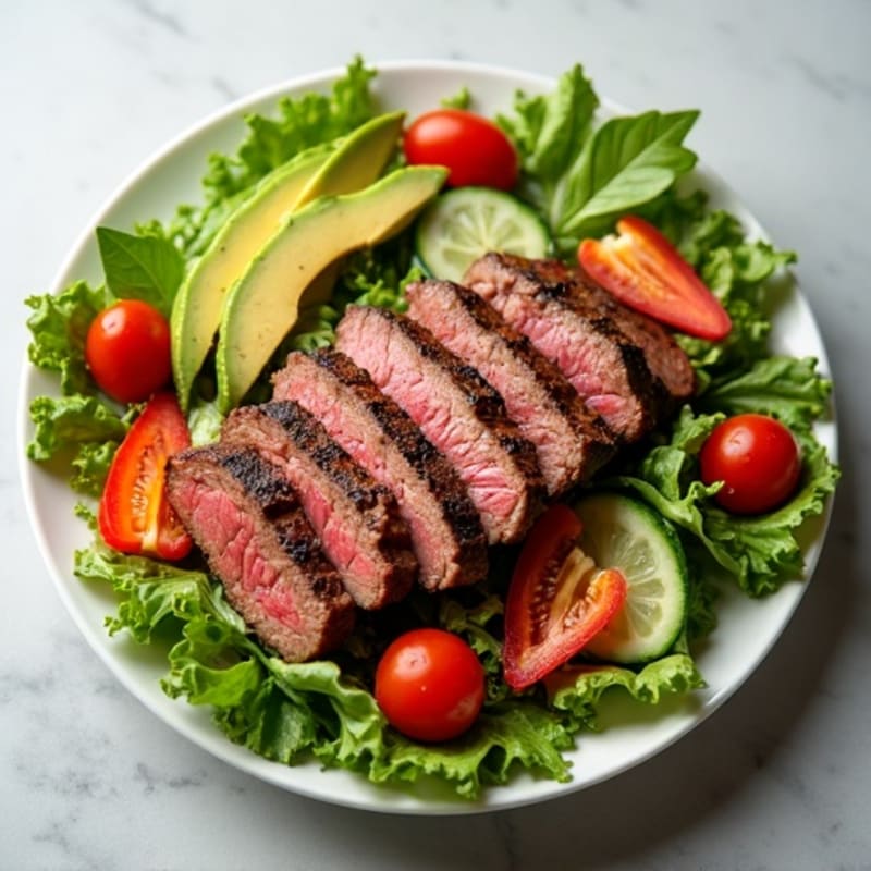 Grilled Beef Steak Salad with Crunchy Vegetables