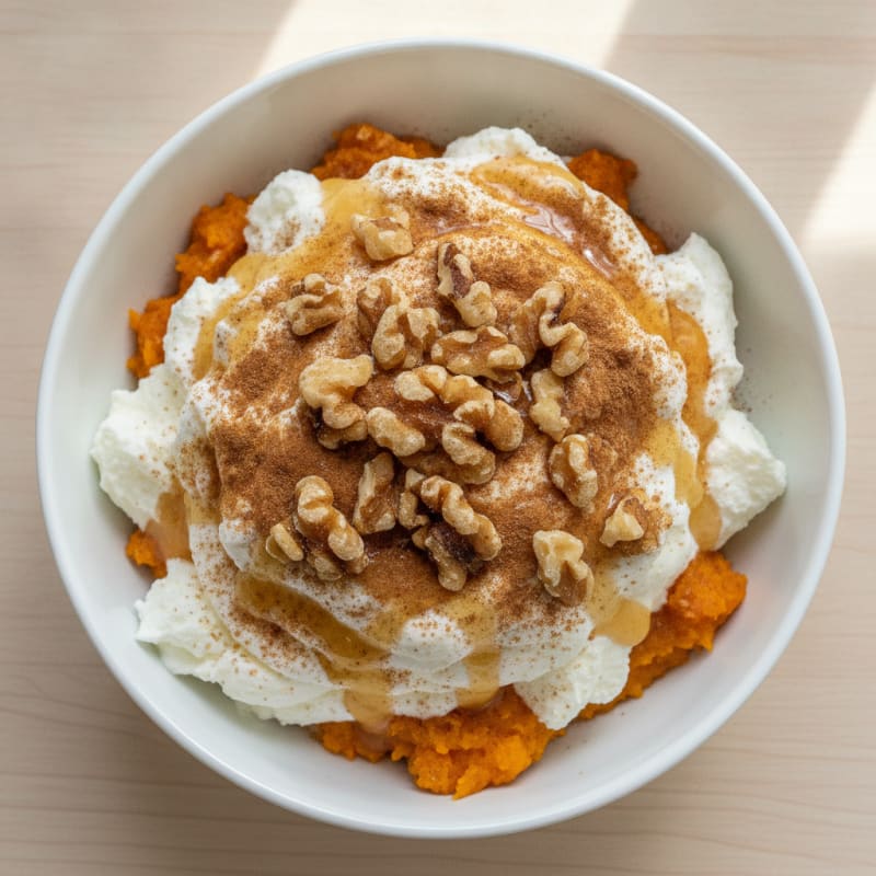 Creamy Protein Yogurt Parfait with Chopped Nuts and Whey