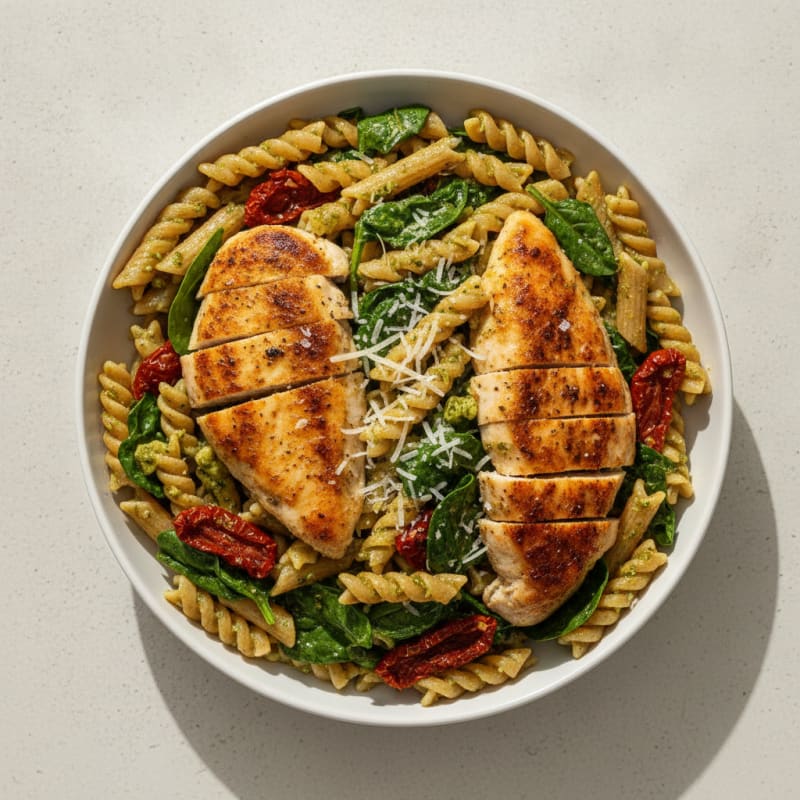 Pesto Chicken with Sundried Tomato Pasta